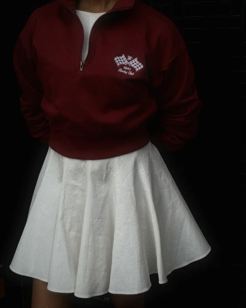 "Vintage Society" Half-Zip Sweatshirt (Ruby)