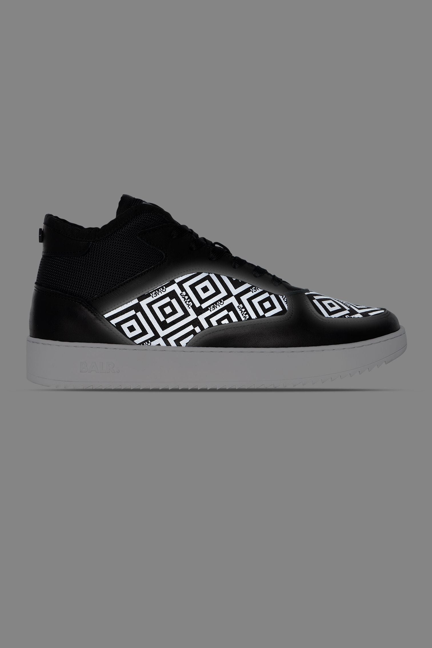Mid Black Reflective Sneaker (Jet Black)