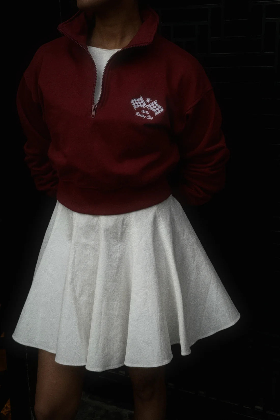 "Vintage Society" Ruby Half-Zip Sweatshirt