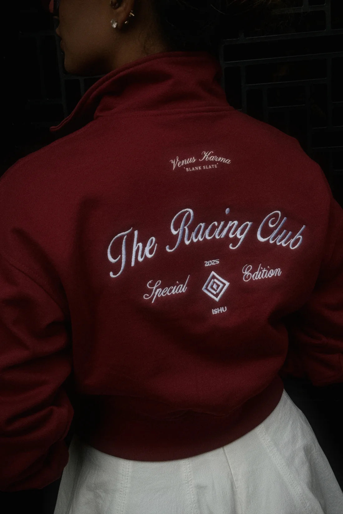 "Vintage Society" Ruby Half-Zip Sweatshirt