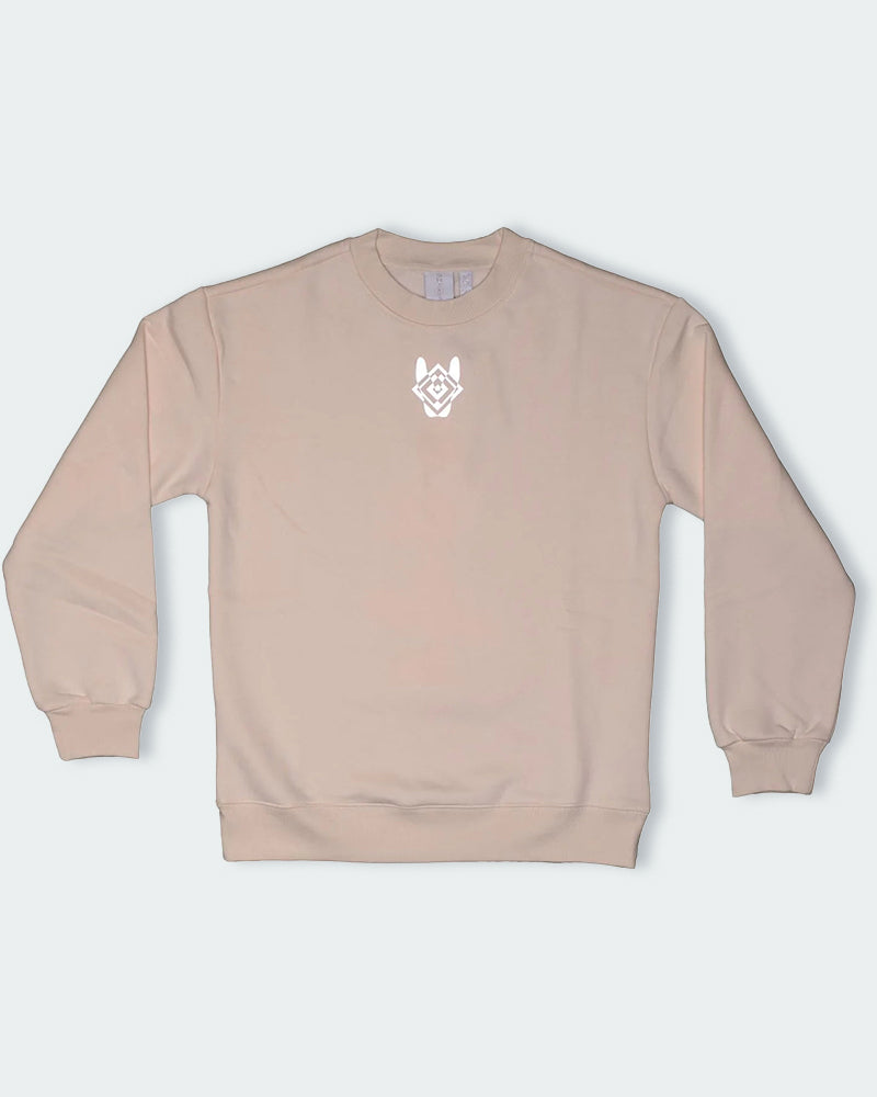 Back Print Beige Jumper Hover Image