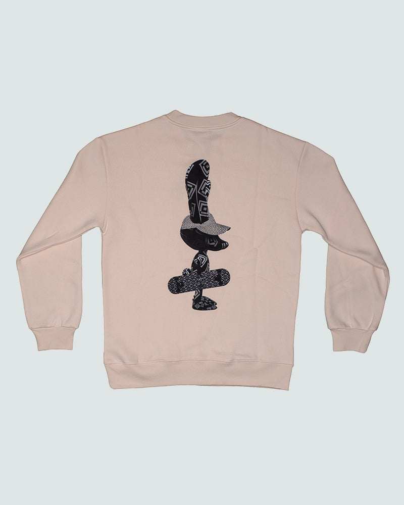 Back Print Beige Jumper