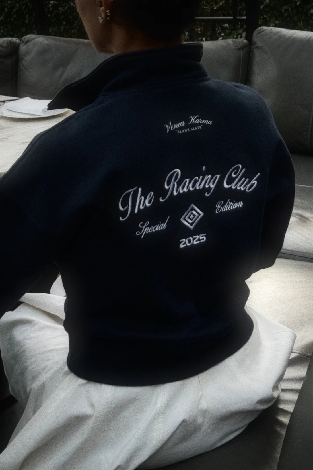 "Vintage Society" Navy Half-Zip Sweatshirt